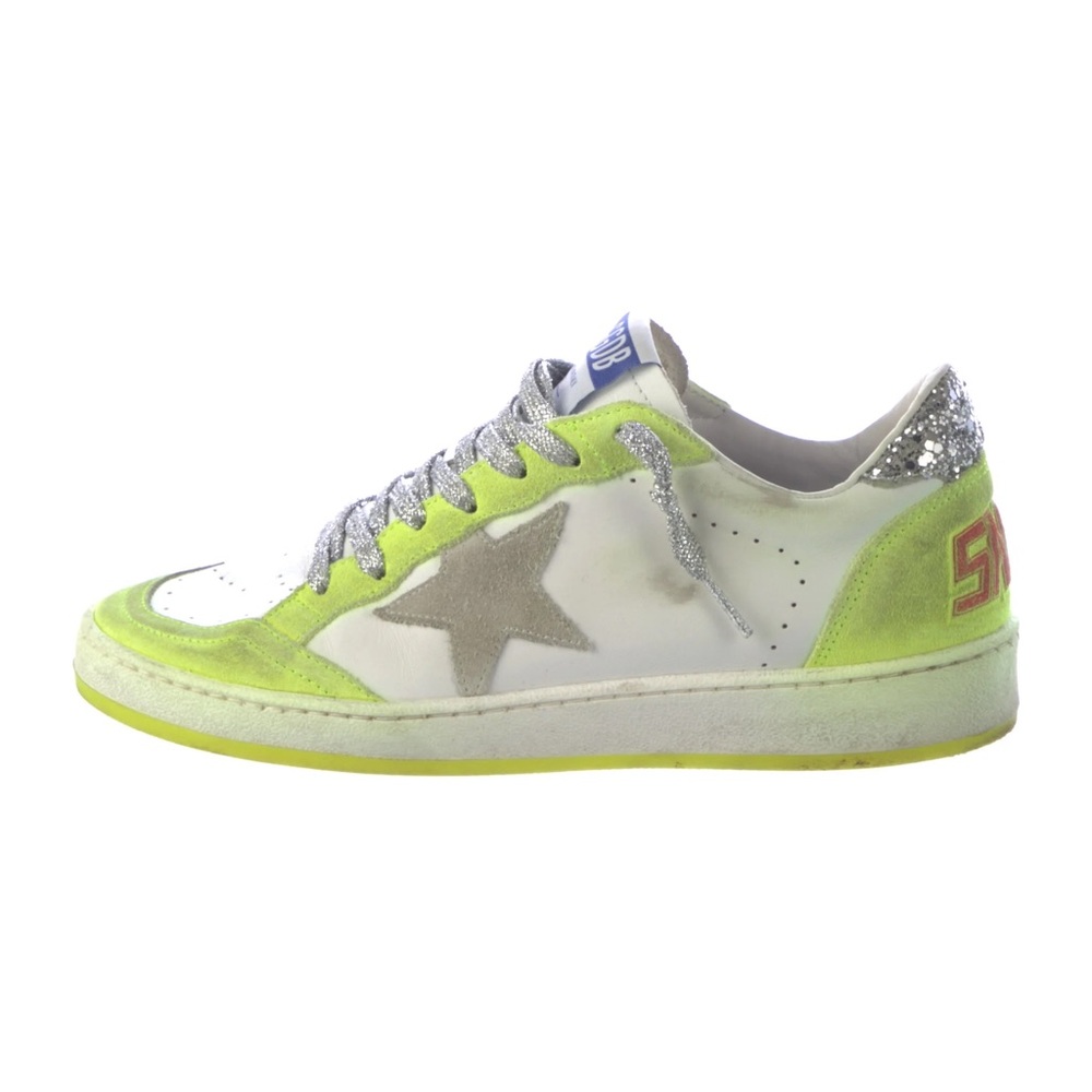 Golden Goose Women's Sneakers - Neon Yellow and Silver